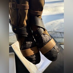 Womens Brown and Khaki Strappy Browne